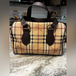 Burberry plaid designer bag.